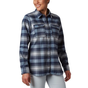 Columbia Bryce Canyon Stretch Flannel, Camisa Azul Marino Para Mujer | 029468-ENA